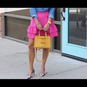 Jcrew NWT ruffle hot pink skirt size 2